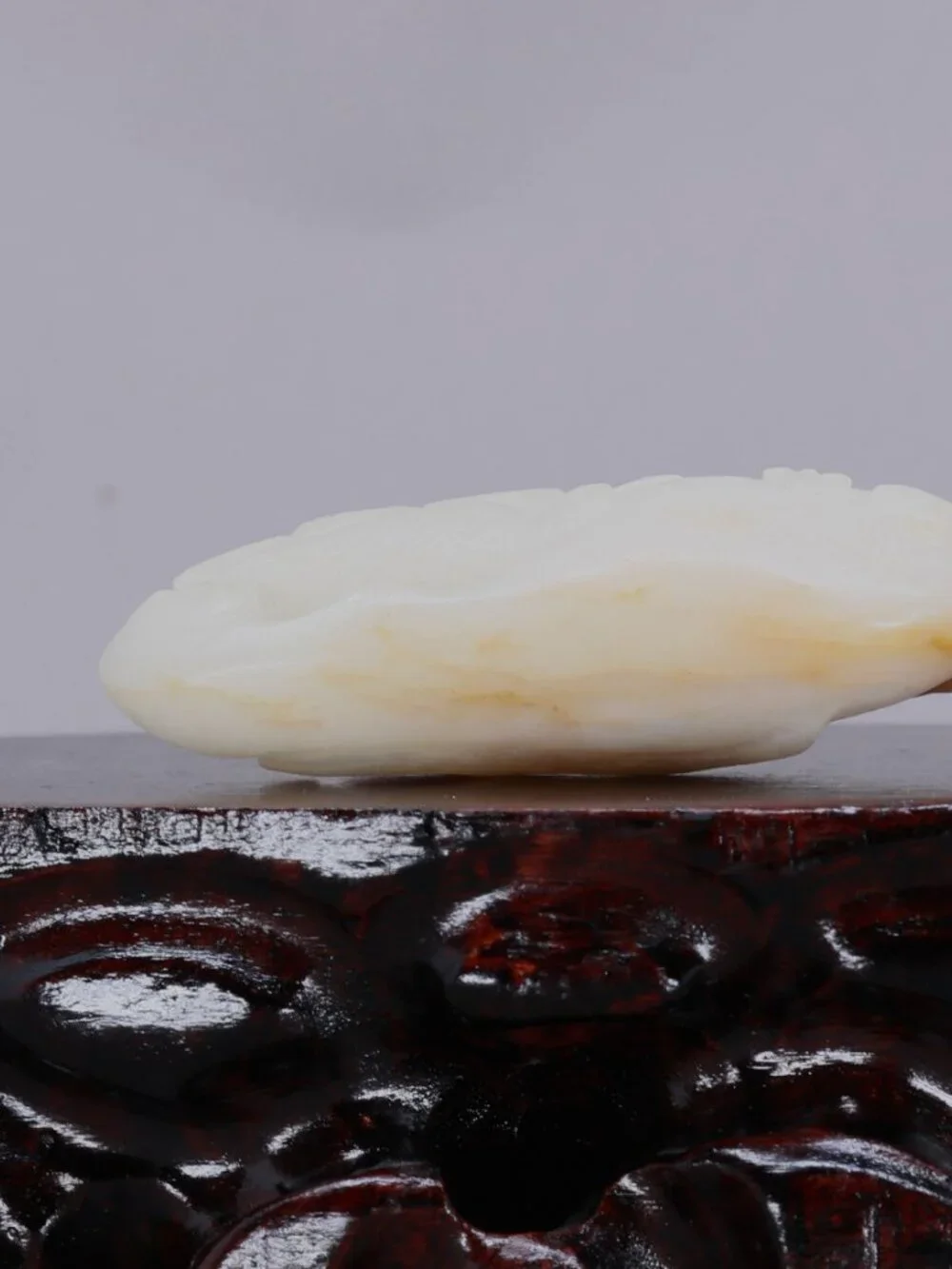 Chinese White Hetian Jade Pendant w Rooster & Ruyi